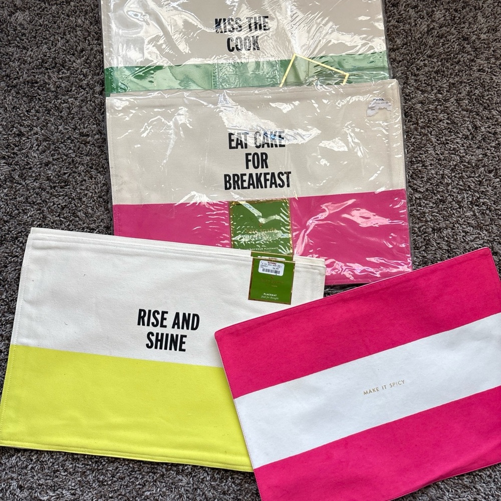 kate spade New York KitchenSet of 11 Placemats- Pink, Green, Yellow colorful
